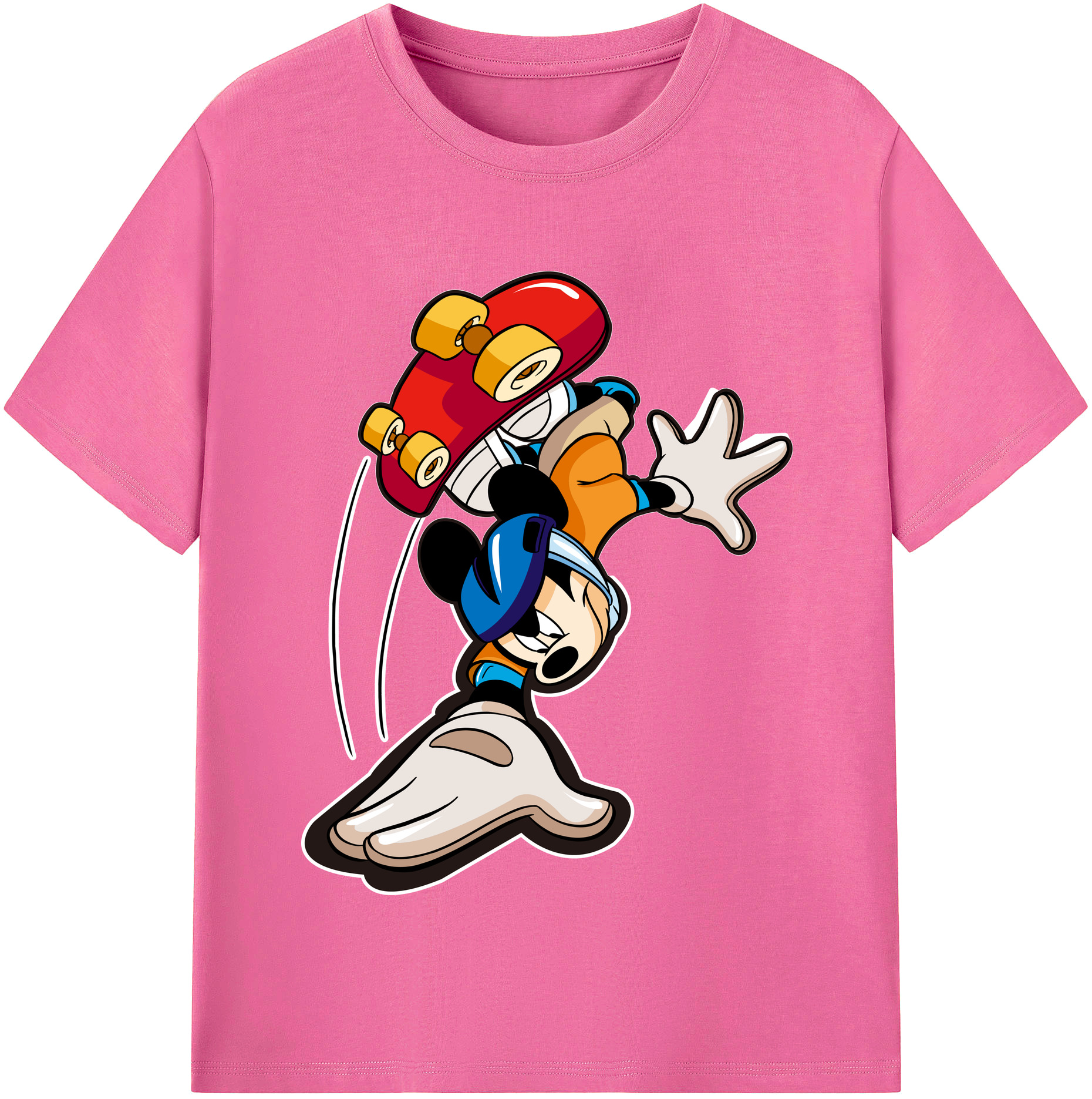 （画像用） ミッキーマウス Mickey Mouse レディースカジュアルプリントTシャツ（綿100％）